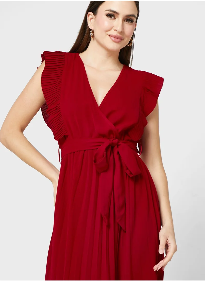 ELLA Pleated Wrap Dress