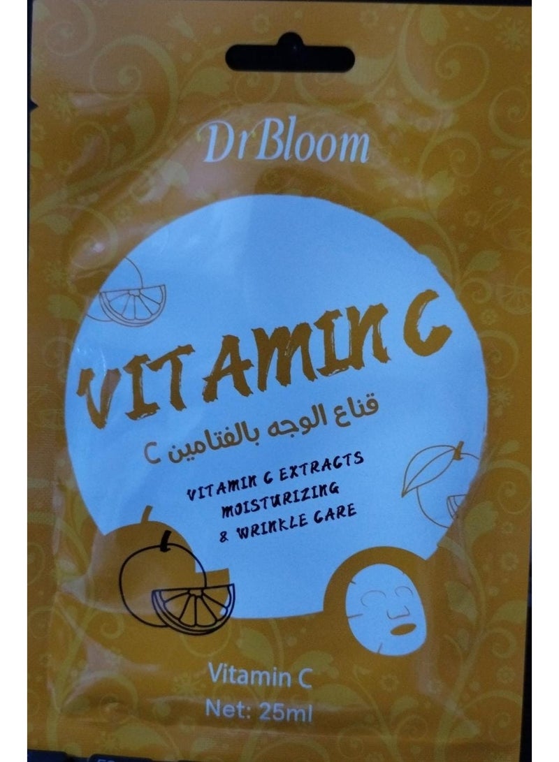 Dr Bloom Natural Vitamin C Face Mask, 10 pieces, 25ml each - Image 1