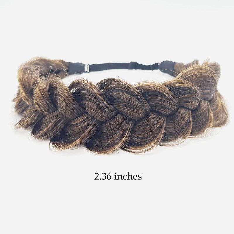 TOECWEGR Synthetic Hair Braided Headband Classic Wide Strands Wedding Disorderly Fluffy Braids Wig Band Women Beauty Accessory - Image 2