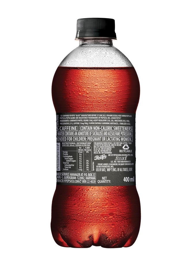 Pepsi Zero Sugar Soft Drink, 400 Ml,Cola - Image 4
