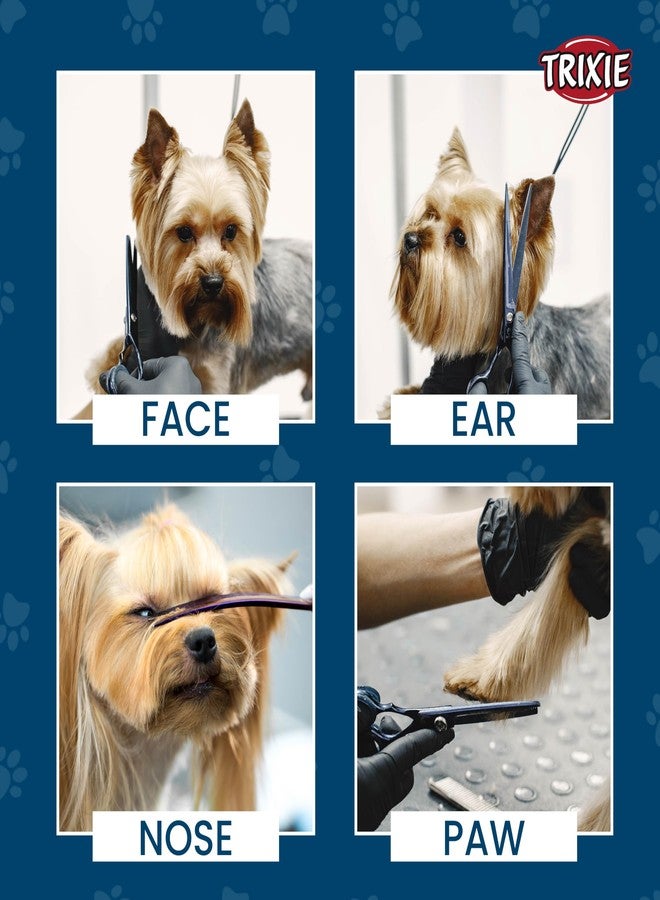 تريكسي: - مقص للوجه والمخالب | مقص حلاقة من الفولاذ المقاوم للصدأ للكلاب والقطط | مقبض مطاطي مانع للانزلاق لسهولة الإمساك | تصميم طرف مستدير يجعله آمنًا للاستخدام حول وجه الحيوانات الأليفة - 9 سم (عبوة من قطعتين) - Image 3