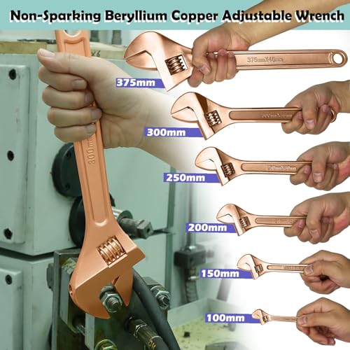 WEDO NonSparking Adjustable Wrench 10 Sparkfree Safety Spanner Safty ToolBeryllium CopperNonMagneticDIN Standard BAM FM Certificate Opening Max 30mm - Image 3