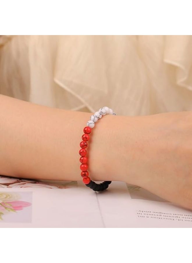 داديز أنجل سوار من الخرز بمناسبة اليوم الوطني لدولة الإمارات العربية المتحدة – سوار أنيق مرن مصنوع يدويًا باللون الأحمر والأبيض والأسود والأخضر للرجال والنساء. - Image 4