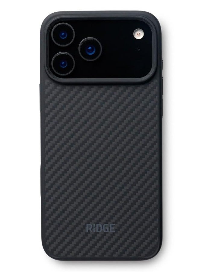 The Ridge Ridge Case Compatible with iPhone 17 PRO MAX - Compatible with MAGSAFE & Wireless Charging, Aluminum Control Buttons, Dual-Layer Construction, TPU Bumper with Drop Protection (Carbon) - Image 1