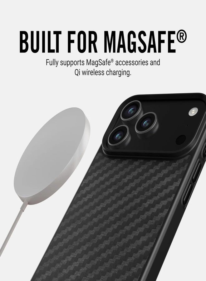 The Ridge Ridge Case Compatible with iPhone 17 PRO MAX - Compatible with MAGSAFE & Wireless Charging, Aluminum Control Buttons, Dual-Layer Construction, TPU Bumper with Drop Protection (Carbon) - Image 3