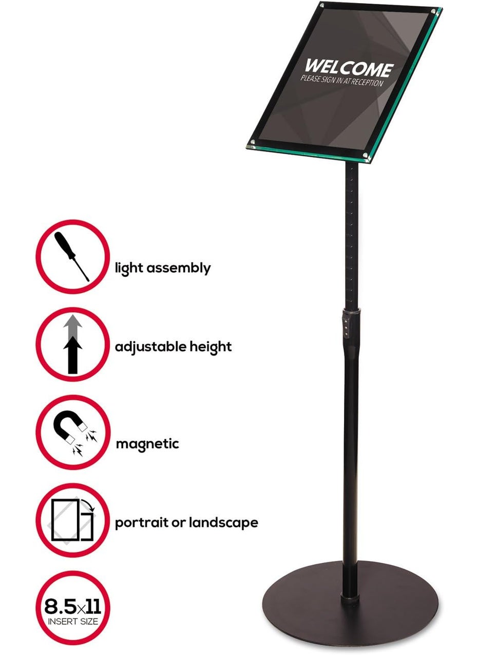 Deflecto Deflecto Telescoping Floor Sign Holder Adjustable 13 x 48 x 13  Black 790804  - Image 3