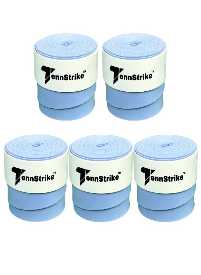 Tennstrike Badminton Grip Box | Pack of 5 | Sweat-Absorbent, Anti-Slip, Tacky, Durable Grips | Tropical Blue Color Racket Overgrip Tape for Badminton, Tennis, Pickleball and More - Image 1