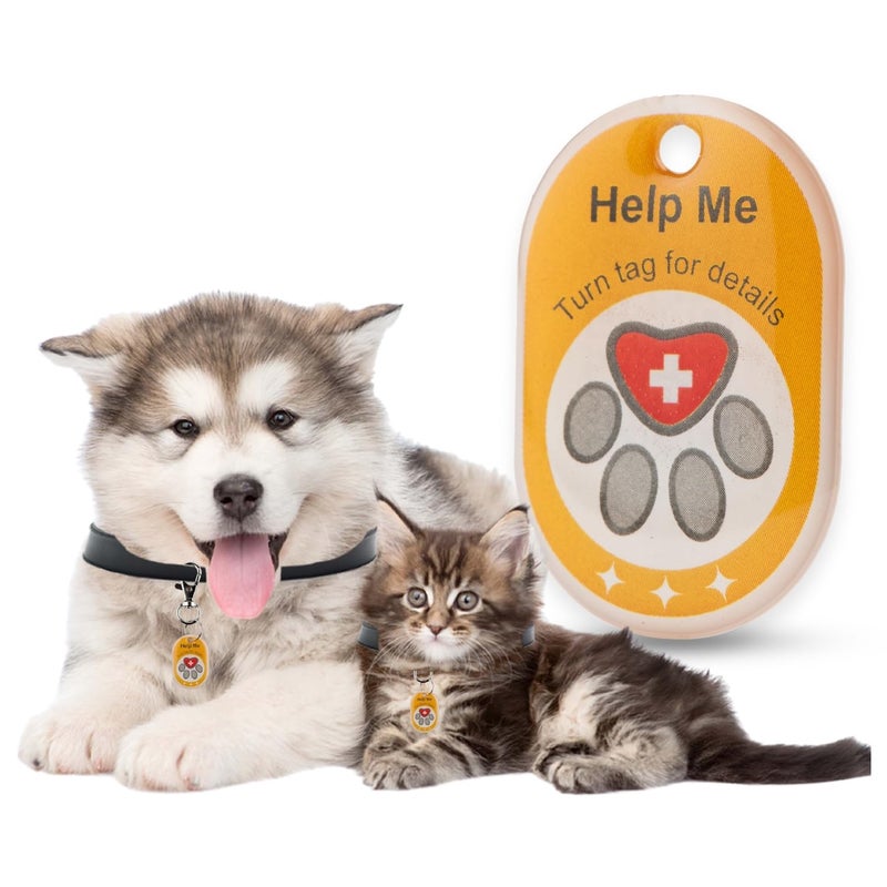 tag8 - Compact Genie Smart Pet Tag, Dog and Cat Tag with QR Code for Global Tracking Location System, Alternative to GPS Tracker, Tags with Alerts for Vaccination Pack 1 - Image 1
