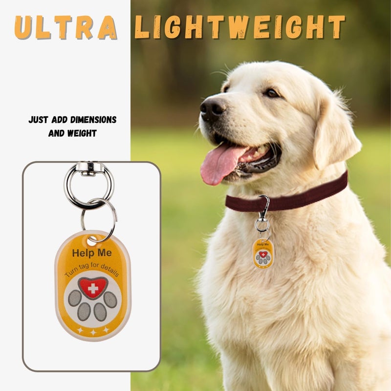tag8 - Compact Genie Smart Pet Tag, Dog and Cat Tag with QR Code for Global Tracking Location System, Alternative to GPS Tracker, Tags with Alerts for Vaccination Pack 1 - Image 3