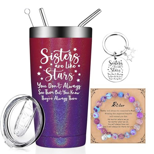 Fufandi Sister Gifts from Sisters  Sisters Birthday Gift Ideas  Sister Christmas Gifts Mothers Day Gift  Tumbler Cup
