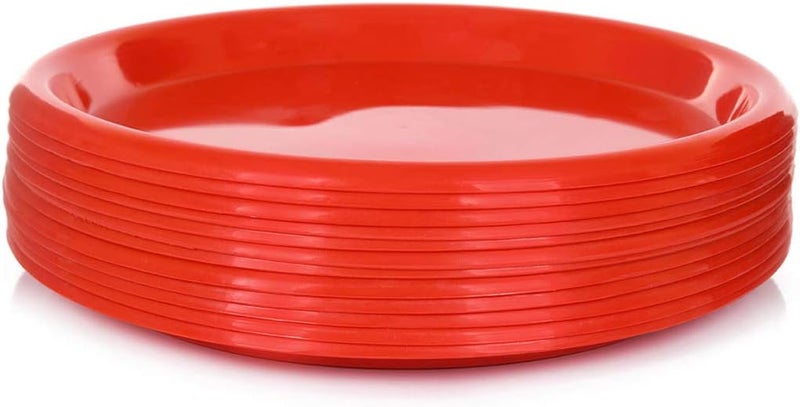 Mintra Home Re-usable Plastic Plates 12pc pack - Red - Image 1