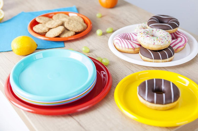 Mintra Home Re-usable Plastic Plates 12pc pack - Red - Image 4