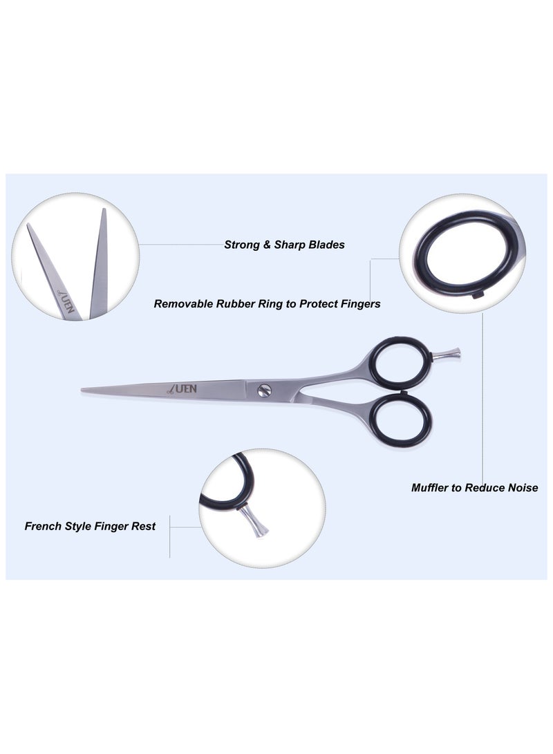 UEN Professional Hair Cutting Scissors 6.5 Inches Razor Edge Stainless Steel Perfect for Salon, Barber and Home Use Hairdressing shears for Kids, Women and Men  - Image 2