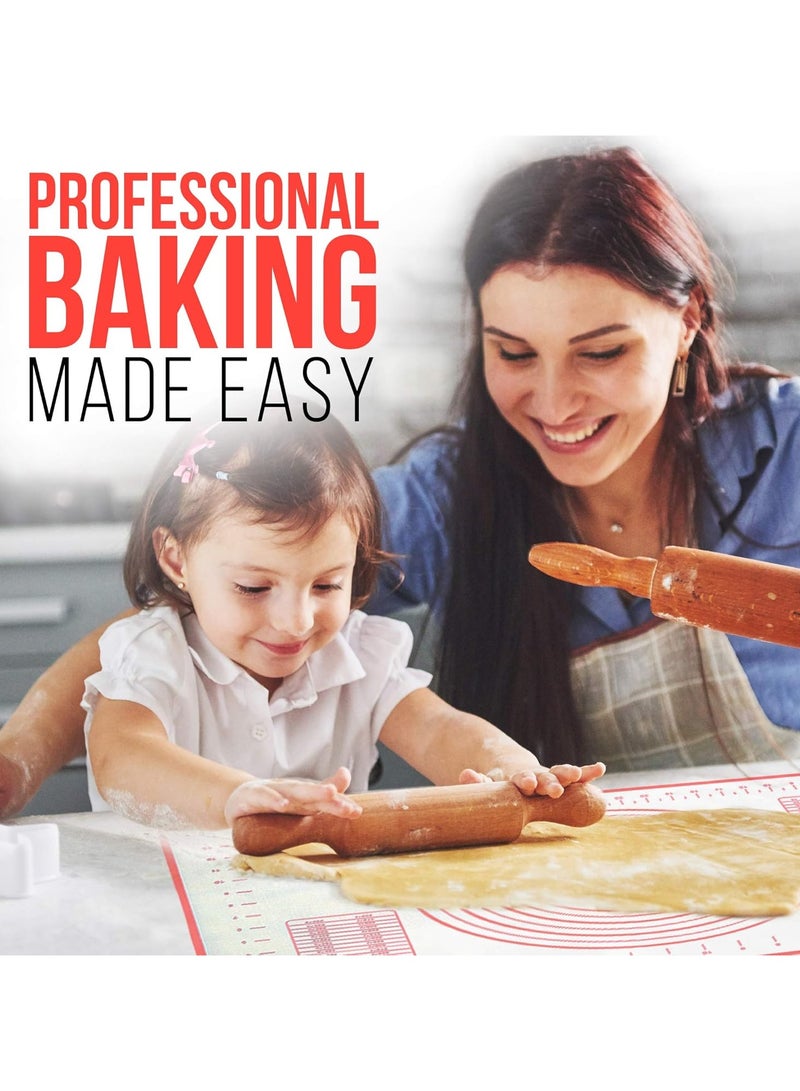 أم أم جاي حصيرة خبز سيليكون غير لاصقة مقاس كبير 60 × 40 سم، حصيرة قياس مصنوعة من الألياف الزجاجية مثالية للخبازين، ورقة وسادة العجن مقاومة للحرارة وآمنة للاستخدام في الفرن - Image 5