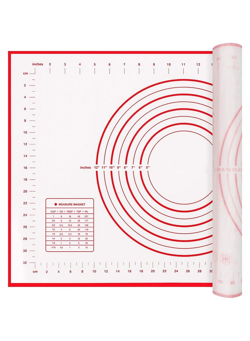 أم أم جاي حصيرة خبز سيليكون غير لاصقة مقاس كبير 60 × 40 سم، حصيرة قياس مصنوعة من الألياف الزجاجية مثالية للخبازين، ورقة وسادة العجن مقاومة للحرارة وآمنة للاستخدام في الفرن - Image 1