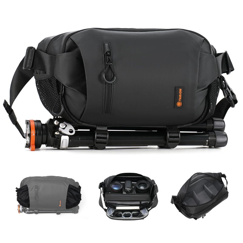 TARION Outdoor Camera Sling Bag - Compact 5.5L Messenger Case for Mirrorless - Expandable Wet/Dry Drawstring Pocket - Waterproof Crossbody with Tripod Holder - XProber - Image 1