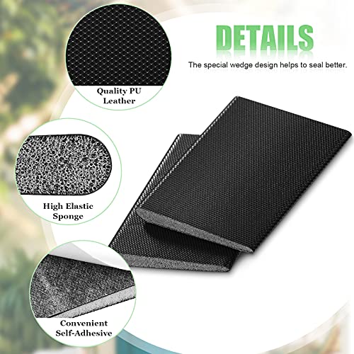 Jetec 6 Peices Self-Adhesive Door Corner Seals, Gap Filler Seal Strip Weather Stripping Draft Stopper Door Frame Seal Corner Foam for Weather Protection Isolation of Noise(Black) - Image 3