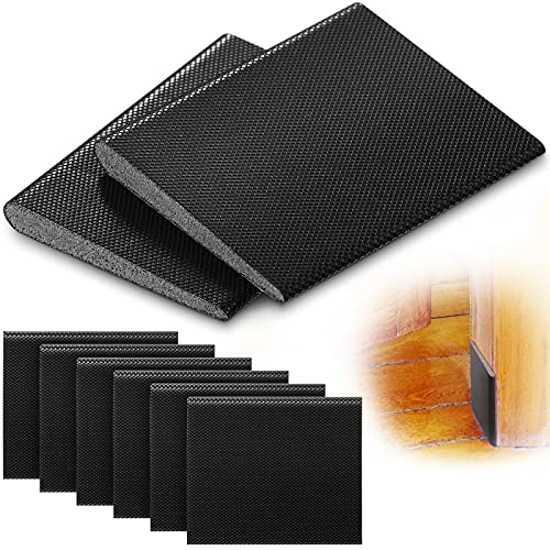 Jetec 6 Peices Self-Adhesive Door Corner Seals, Gap Filler Seal Strip Weather Stripping Draft Stopper Door Frame Seal Corner Foam for Weather Protection Isolation of Noise(Black) - Image 1