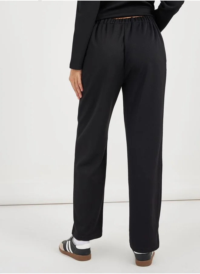 Styli Straight Leg Pintuck Detail Joggers