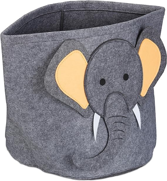 NISHIV Cute Animal Foldable Storage Baskets Elephant Toy Basket Space saving Collapsible Laundry Basket Organizer Storage Baskets for Kids Animal Storage Baskets Home Dirty Cloth Storage BasketPcs 1 - Image 3