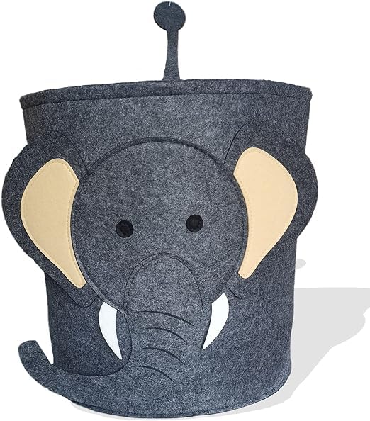 NISHIV Cute Animal Foldable Storage Baskets Elephant Toy Basket Space saving Collapsible Laundry Basket Organizer Storage Baskets for Kids Animal Storage Baskets Home Dirty Cloth Storage BasketPcs 1 - Image 1