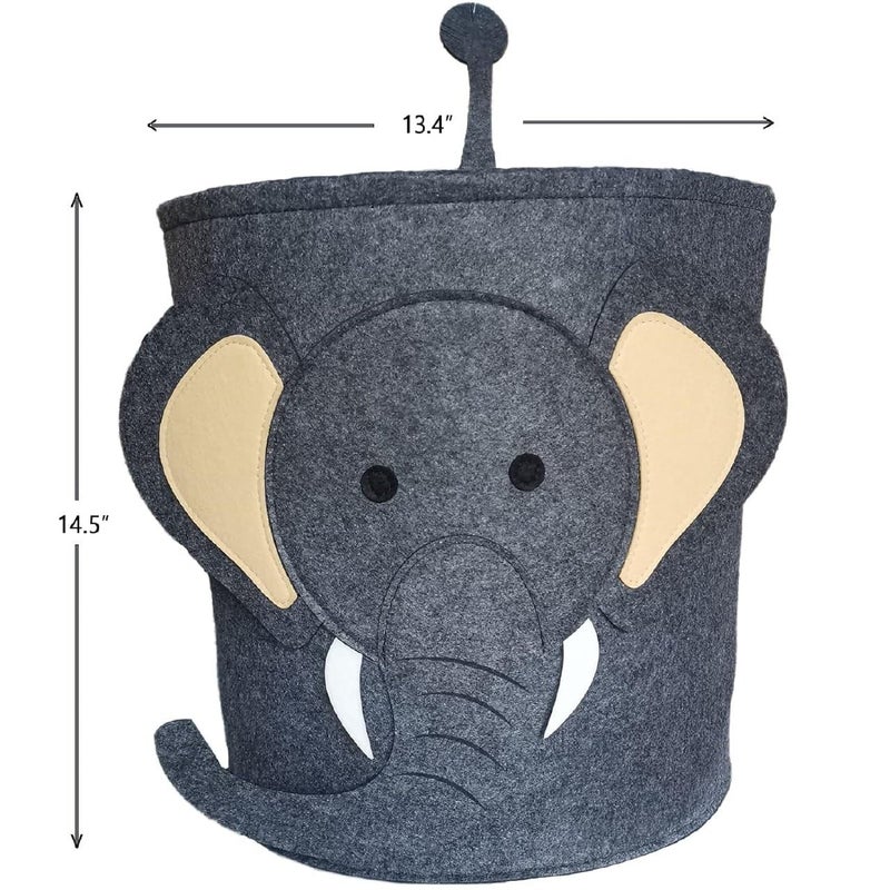 NISHIV Cute Animal Foldable Storage Baskets Elephant Toy Basket Space saving Collapsible Laundry Basket Organizer Storage Baskets for Kids Animal Storage Baskets Home Dirty Cloth Storage BasketPcs 1 - Image 4