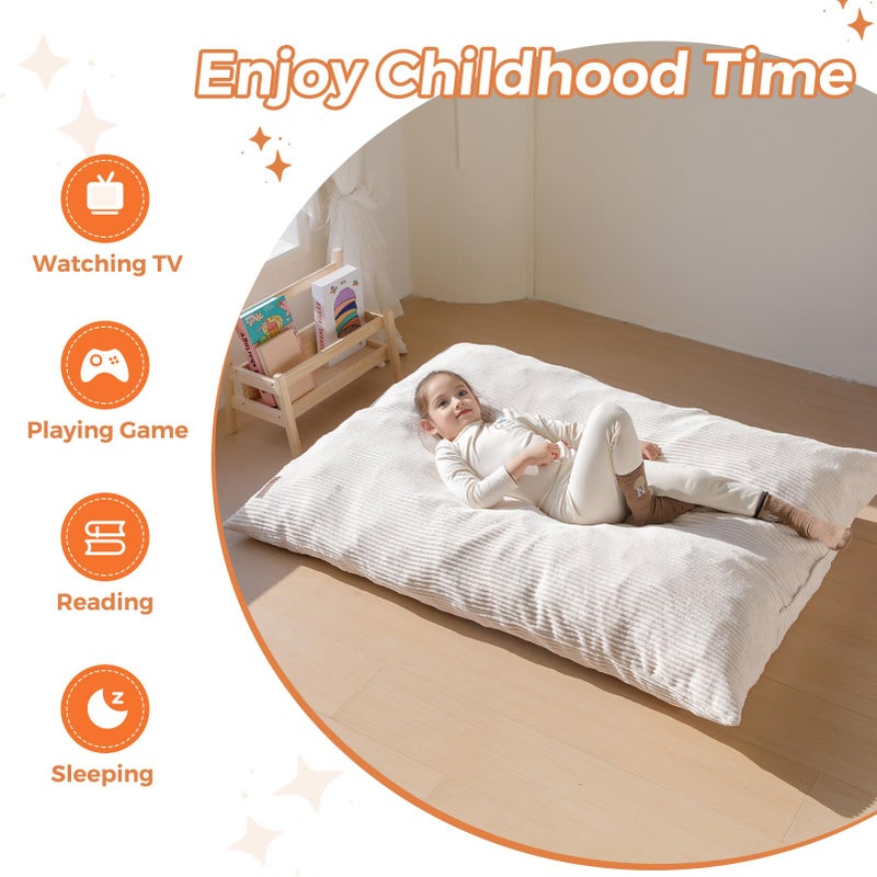 MAXYOYO 3 in 1 Kids Bean Bag Chair Bed, Convertible Chair Folds from Bean Bag to Lounger, Child Floor Sofa for Gaming, Reading, Floor Mattress with High-Density Foam Filling - Image 5