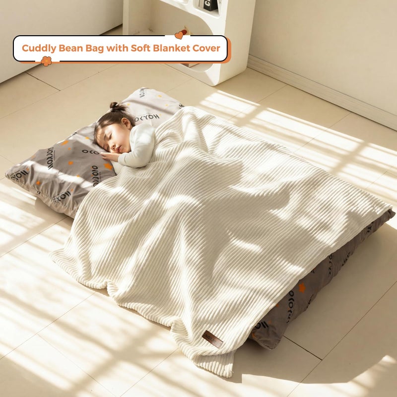 MAXYOYO 3 in 1 Kids Bean Bag Chair Bed, Convertible Chair Folds from Bean Bag to Lounger, Child Floor Sofa for Gaming, Reading, Floor Mattress with High-Density Foam Filling - Image 4