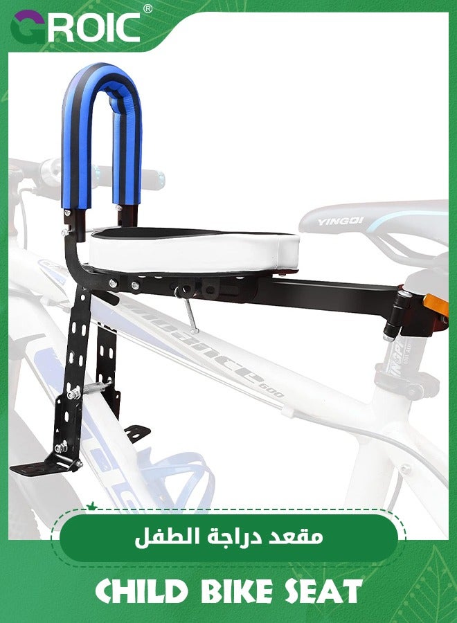 GROIC Child Bike Seat, Portable Retractable Foldable Front Mounted Kids Bike Seat, Suitable for Children 2~6 Years, Detachable Child Bike Seat Suitable for All Types of Bicycles - Image 1