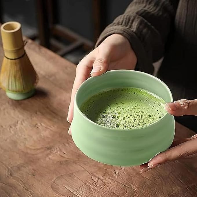 Nekit Japanese Matcha Tea Set Matcha Whisk Chasen Traditional Scoop Chashaku Whisk Holder Matcha Bowl The Perfect Bamboo Matcha Kit To Prepare A Traditional Cup Of Matcha Tea Kit Green - Image 4