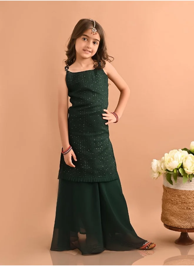 ليلك Sequin Kurta Sharara Set