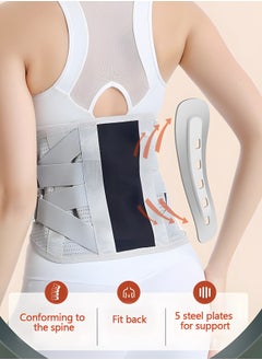 GROIC Lumbar Support Belt Lumbosacral Back Brace,Breathable Back Support Belt, Lower Back Pain Relief Warmer Stretcher for Herniated Disc, Sciatica, Scoliosis(L)  - Image 5
