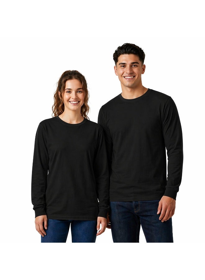 YANEK Unisex Crew Neck Full Sleeve T-Shirt – Soft Cotton, Regular Fit, Casual Wear - Image 1