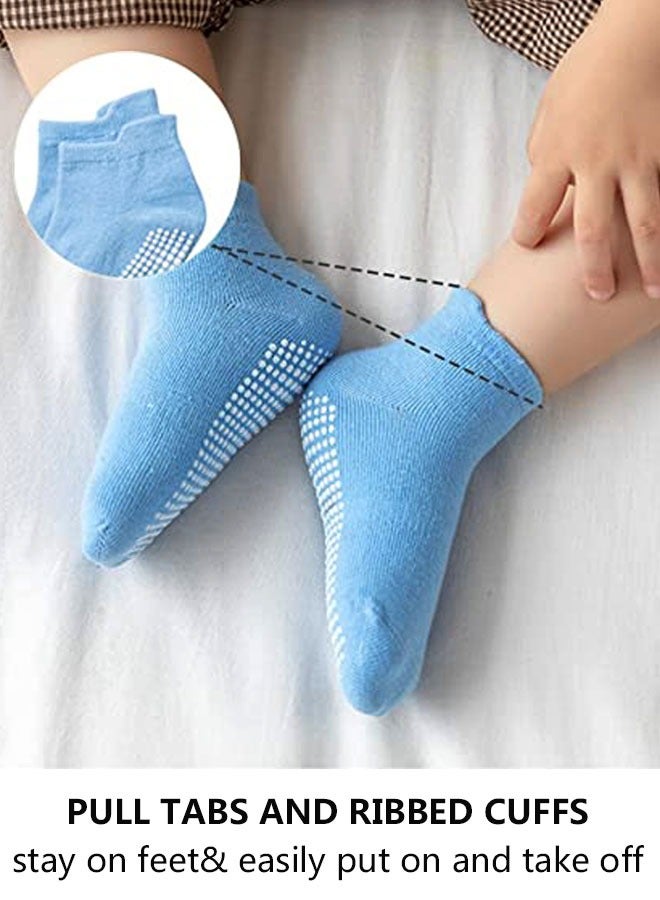 HAWAWA 6/12 Pairs Non Slip Toddler Socks  Cotton Infant Baby Kids Grip Socks for Boy Girls Anti Skid Ankle Socks(3-5years old) - Image 3