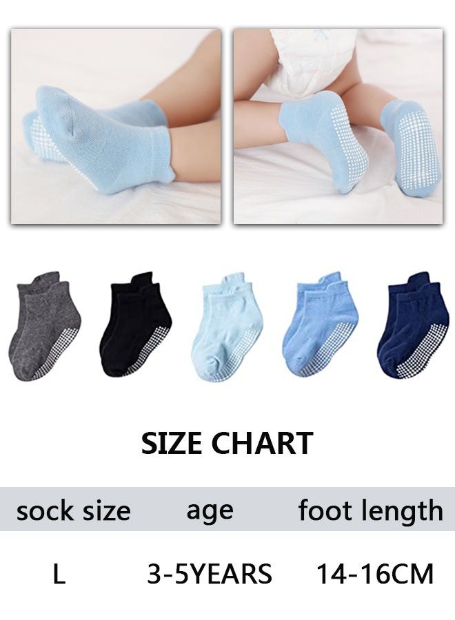 HAWAWA 6/12 Pairs Non Slip Toddler Socks  Cotton Infant Baby Kids Grip Socks for Boy Girls Anti Skid Ankle Socks(3-5years old) - Image 2