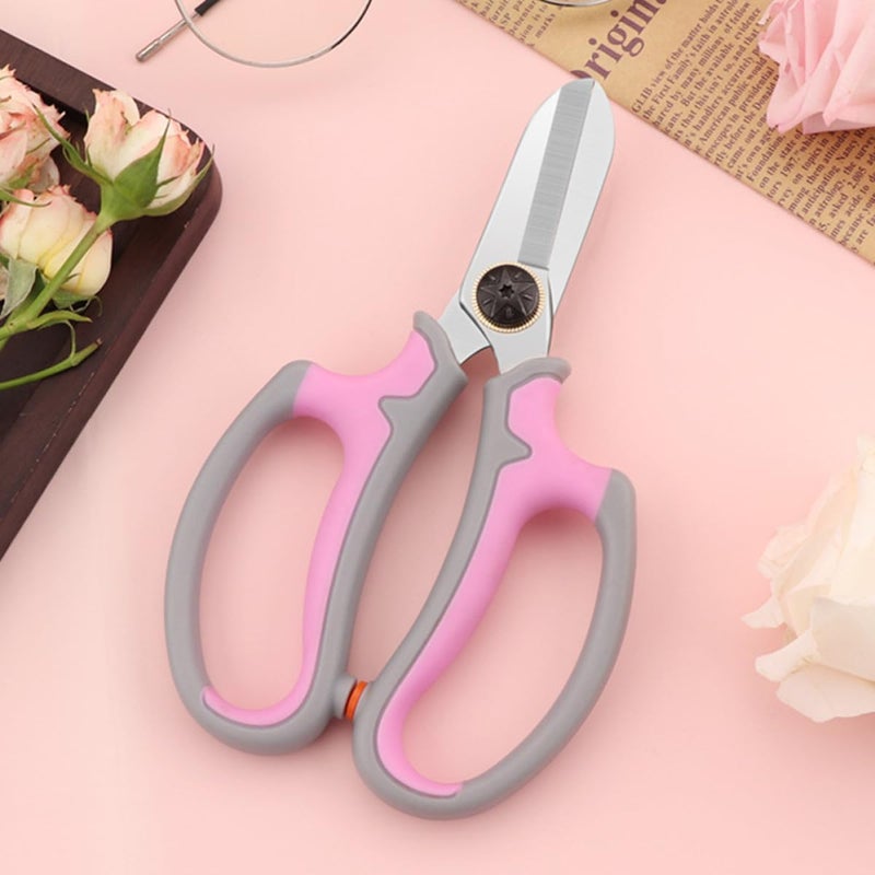 Multifunctional Floral Scissors and Flower Shears for Home Gardening, Pink Household Plant Trimming Tool for Flower Branch Pruning and Garden Plant Care - Image 4