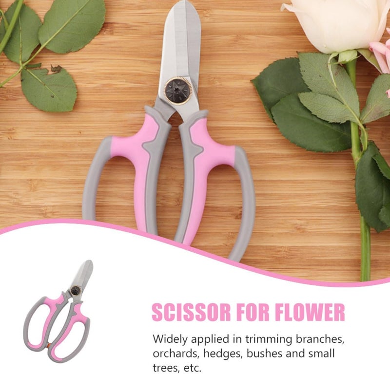 Multifunctional Floral Scissors and Flower Shears for Home Gardening, Pink Household Plant Trimming Tool for Flower Branch Pruning and Garden Plant Care - Image 3