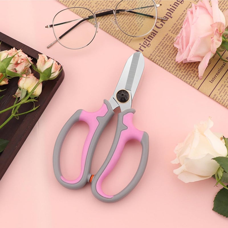 Multifunctional Floral Scissors and Flower Shears for Home Gardening, Pink Household Plant Trimming Tool for Flower Branch Pruning and Garden Plant Care - Image 5