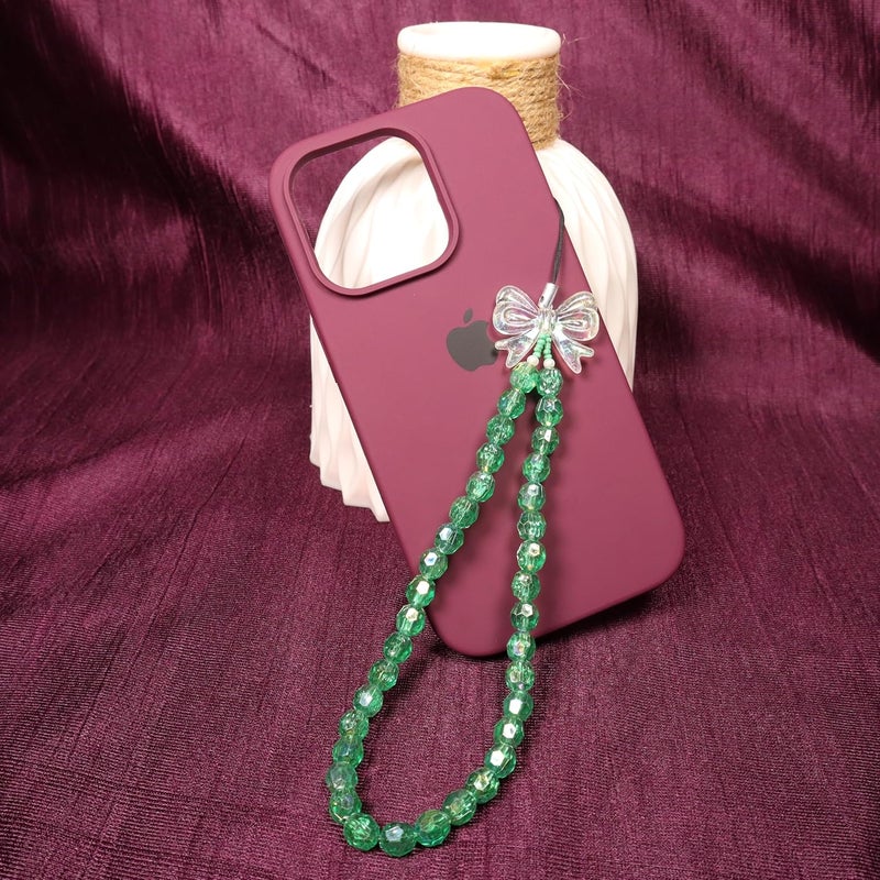 Threads & Beads phone charm with ovel cut beads and single butterfly, stylish mobile charm - Image 2