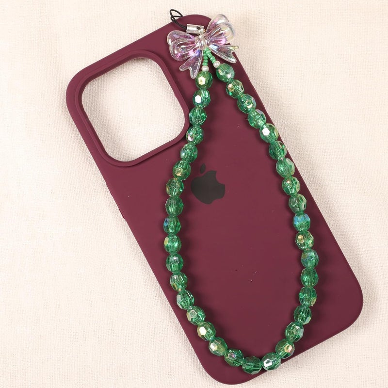 Threads & Beads phone charm with ovel cut beads and single butterfly, stylish mobile charm - Image 3