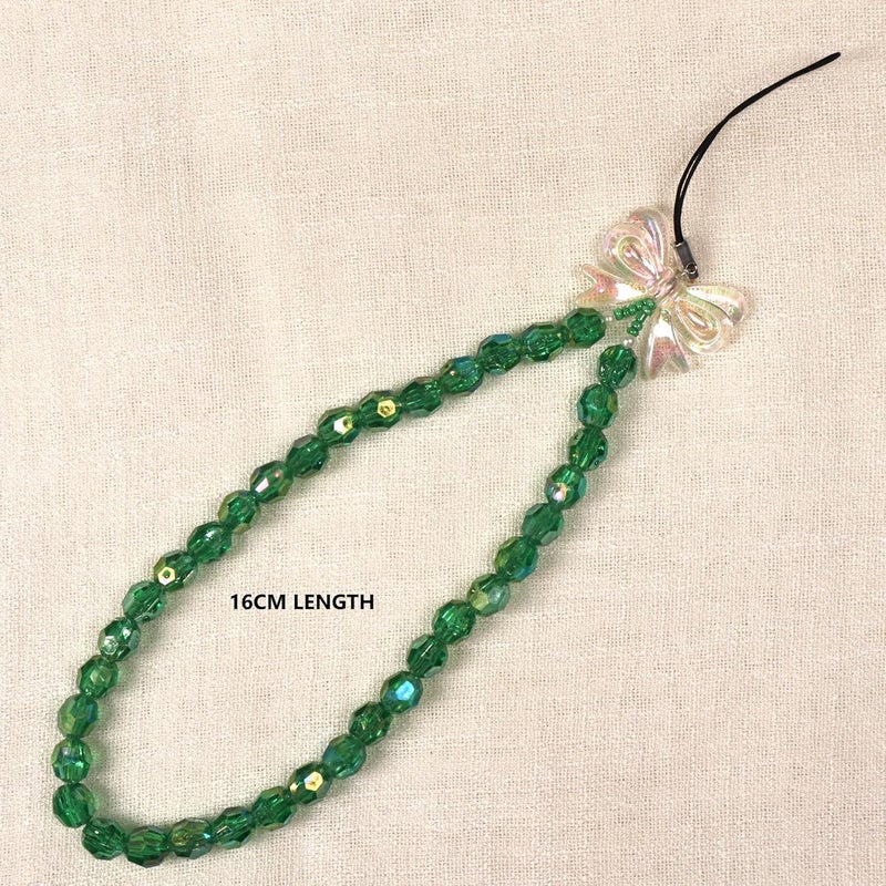 Threads & Beads phone charm with ovel cut beads and single butterfly, stylish mobile charm - Image 5