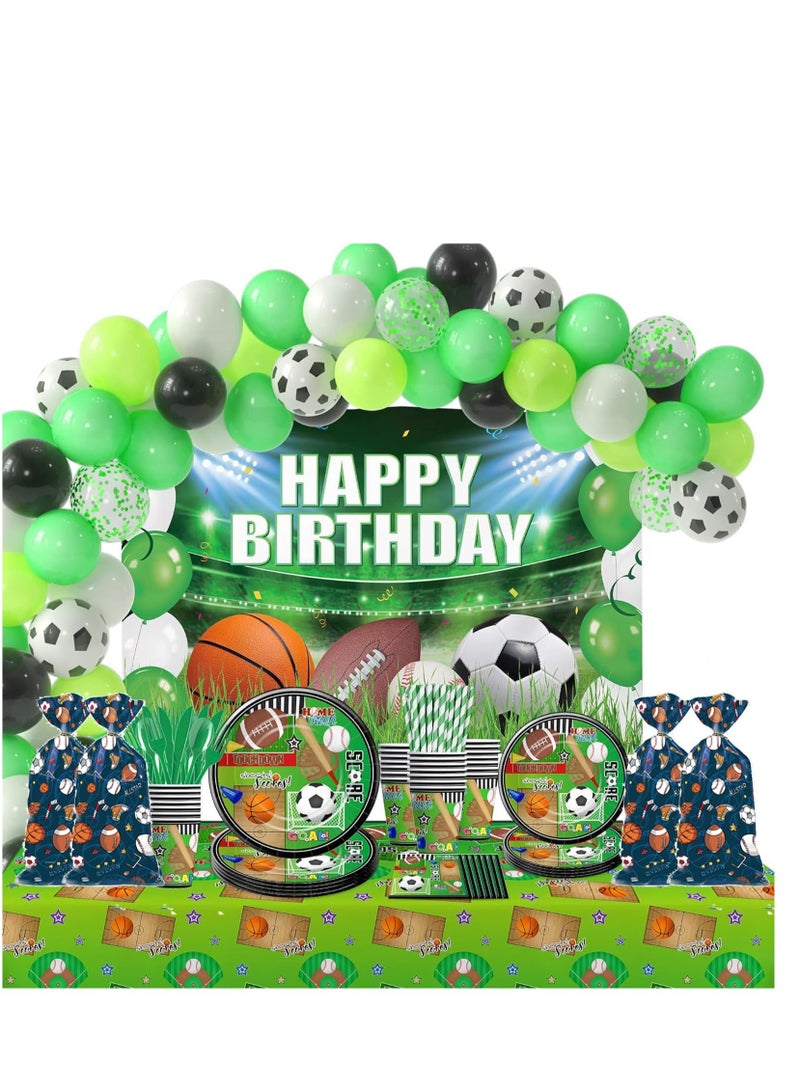 KASTWAVE 50 Cellophane Treat Bags with Twist Ties, Baseball, Soccer, Football, Basketball Themed Goodies for Birthdays - Image 2
