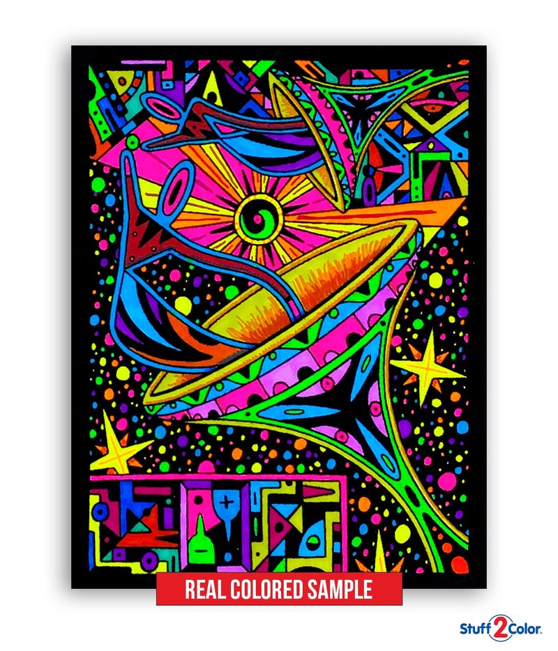 Stuff2Color Super Pack of 18 Fuzzy Velvet Coloring Posters (Dynamic Edition) - Great for Family Time, Arts & Crafts, Travel, At Home, Care Facilities [All Ages Coloring: Girls, Boys, Adults, Toddlers, Teens] - Image 4