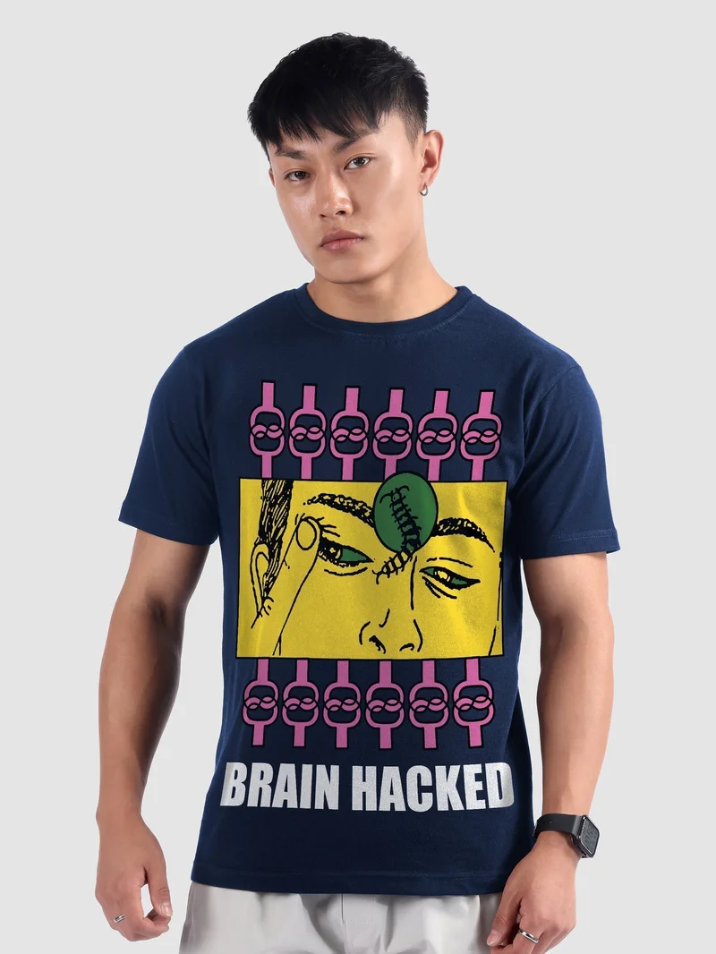 Beyoung Brain Hacked Printed T-shirt