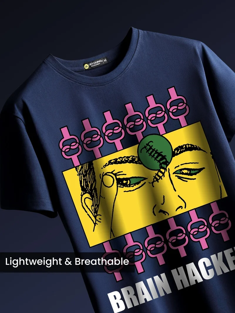 Beyoung Brain Hacked Printed T-shirt