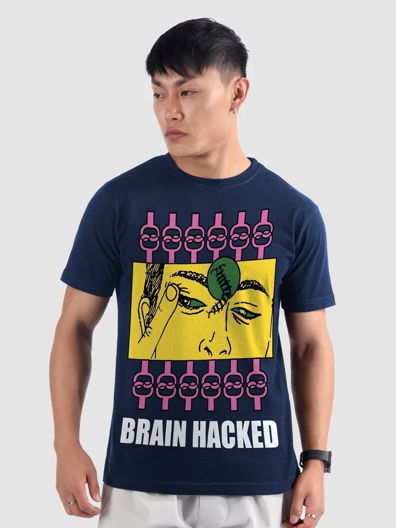 Beyoung Brain Hacked Printed T-shirt