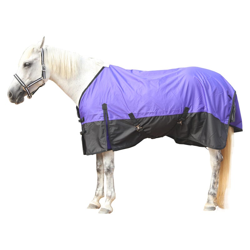 Gallopoff 600 Denier Rip-Stop Horse Rain Sheet Lightweight Waterproof and Breathable Turnout Horse Blanket (No Fill) Violet/Black 78 - Image 1