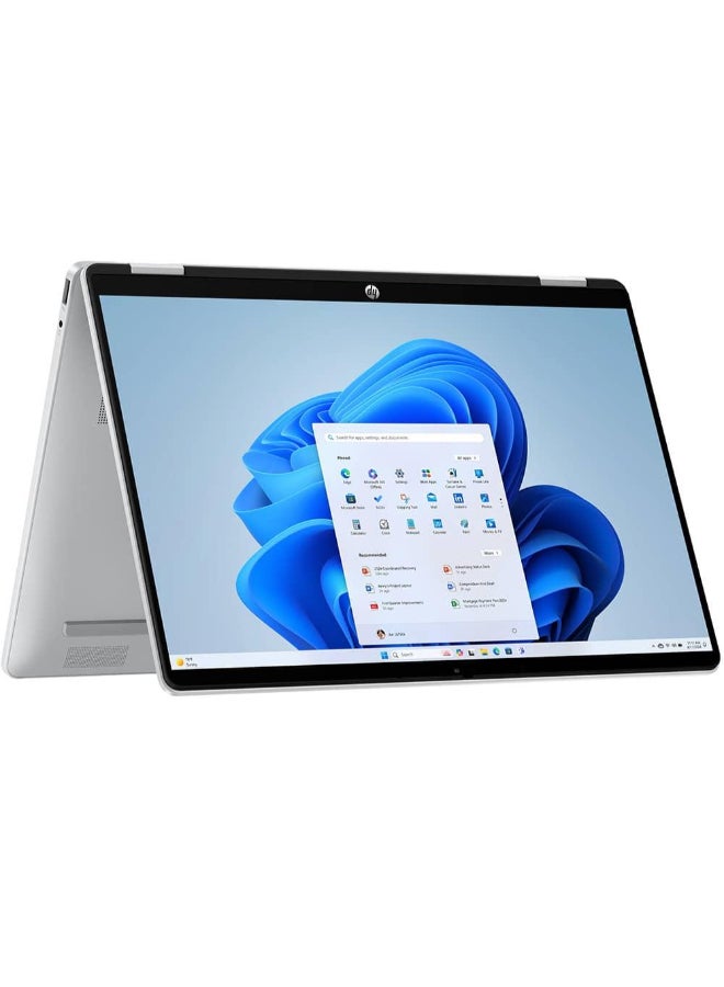 HP لابتوب أومني بوك 5 فليب (2025) – السلسلة الأولى / إنتل كور 7 – 150U / 14 بوصة FHD / 1TB SSD / 24GB RAM / رسومات إنتل المشتركة / ويندوز 11 هوم / لوحة مفاتيح إنجليزية وعربية / فضي جليدي + حزمة - Image 1