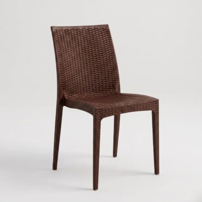 Modern Rattan Dining Chair, Outdoor and Indoor Wicker Chair, Lightweight Patio Seating Chair for Home, Balcony and Cafe Dark - Image 1