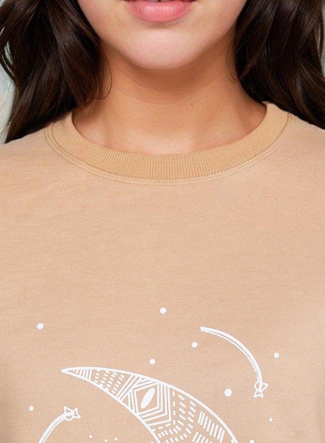 KOTTY Stylish Women's Graphic Sweatshirt Collection Casual Crewneck with Fun Prints and Patterns(Beige,XL) - Image 3